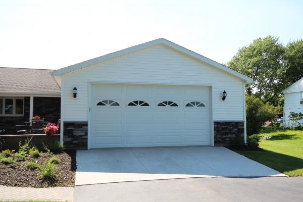 Residential Garage Door - CHI Long Panel 16x8 w-Sherwood Decorative Inserts