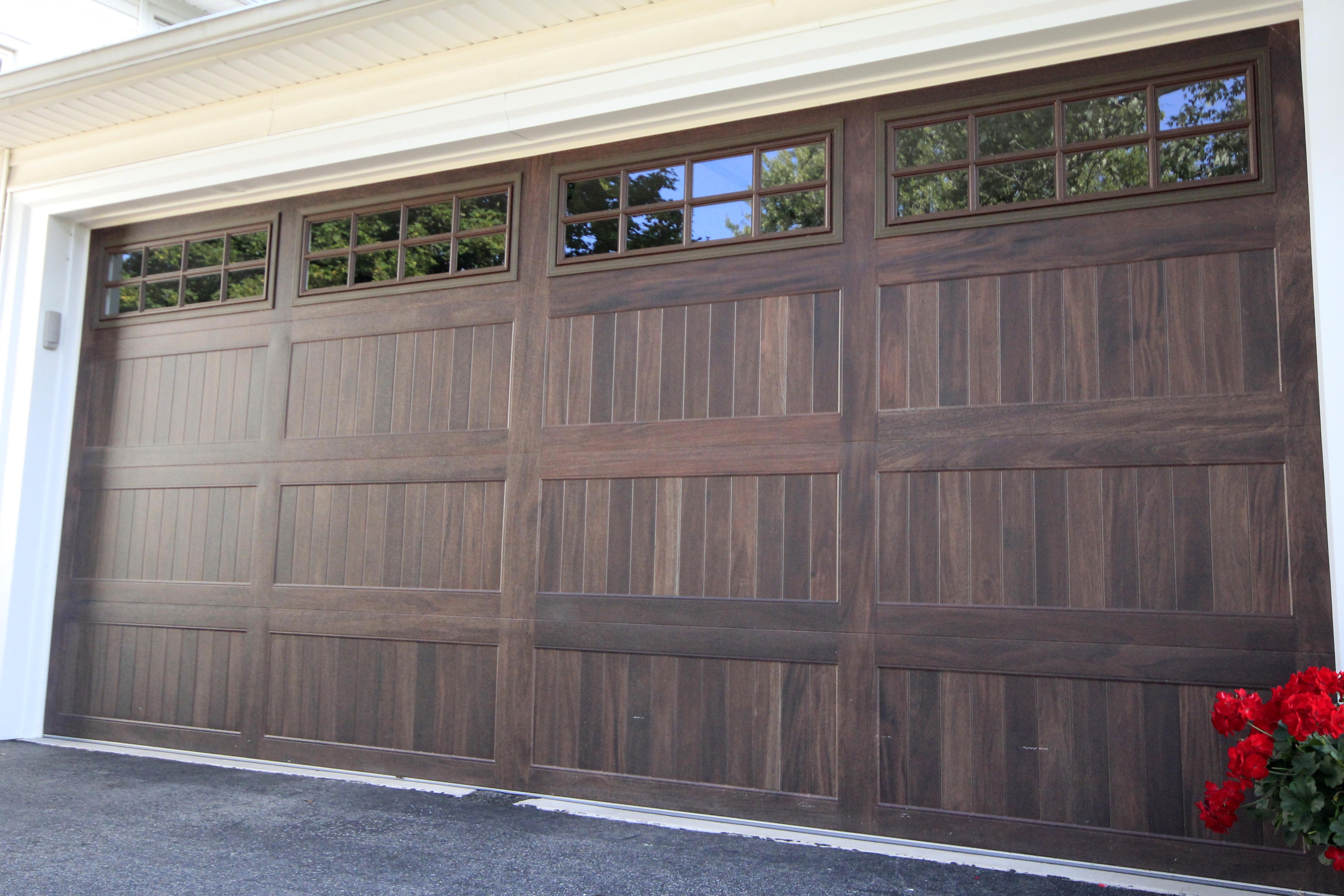 Stamped Carriage House in Mahogany w-Stockton Windows